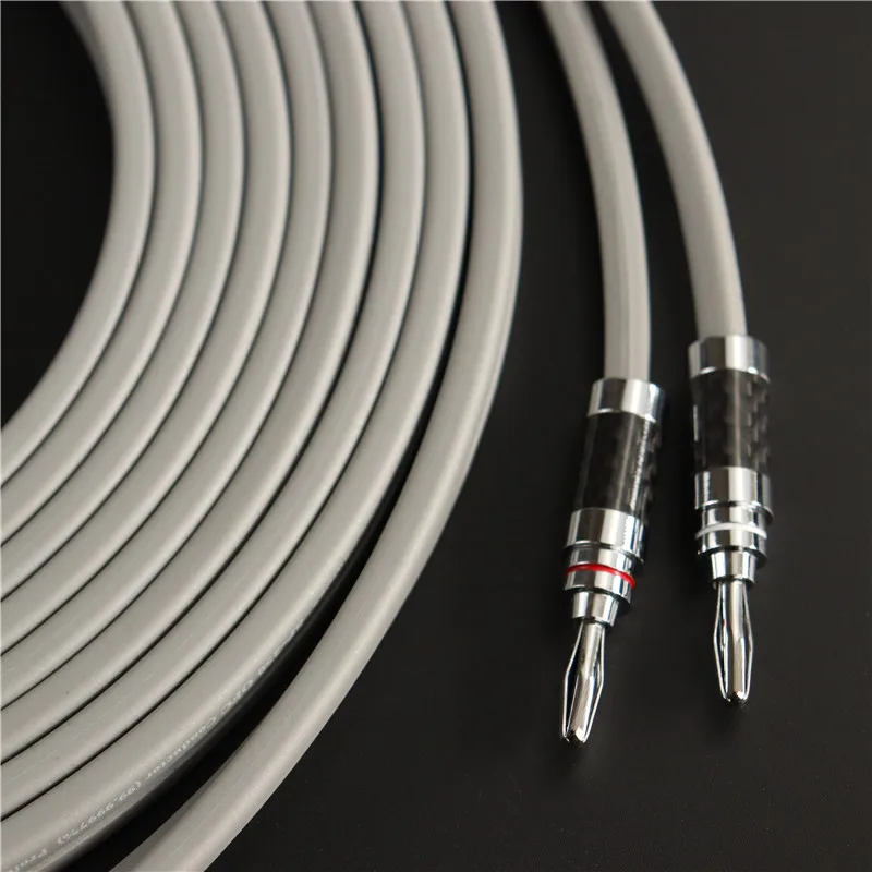 1 pair of high quality speaker cable 5N OFC conductor pure copper Rhodium Plated Banana Plug