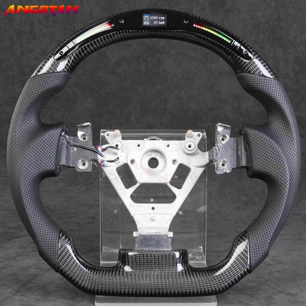 

Carbon Fiber Perforated Leather Steering Wheel With LED Fit For Nissan 350Z