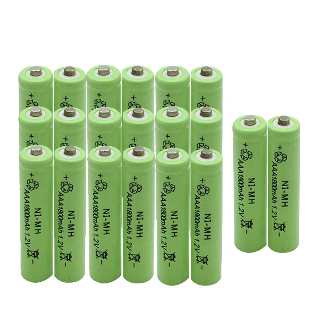 Wholesale Cheap AJQQ NI-MH ni mh ааа аккумулятор 1.2V 1800MAH Green аккумуляторы батарейки Can Be Used For Mouse Toys