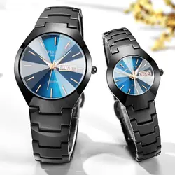 Fashion Elegant Couple Watch WLISTH Simple Waterproof Men's Steel Band Quartz Watches Send Lover Gift Women's Sports Wristwatch