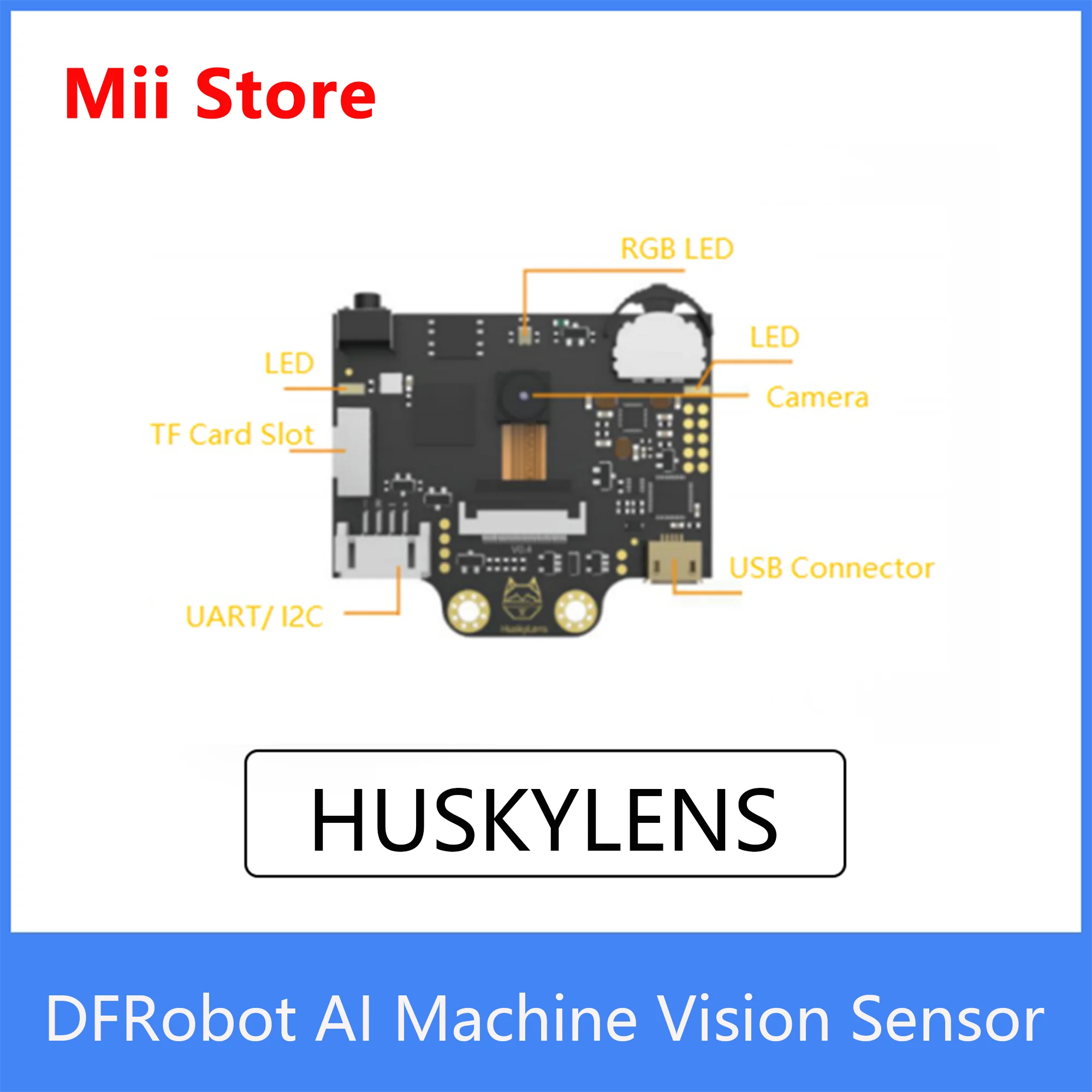 DFRobot-중력 허스키렌즈 AI 머신 비전 센서, 얼굴 개체용 2.0 인치 IPS 스크린 컬러 라인 태그 인식 추적