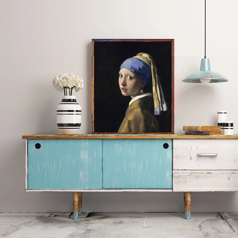 Vermeer Oil Painting Canvas Painting Wall Art Posters Print Girl with Pearl Earrings Wall Pictures Gallery Decoration Room Decor