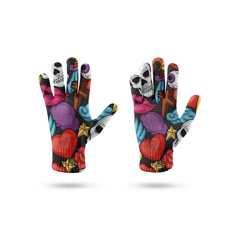 Personality Skull Style Touch Screen Gloves Universal Men Women Running Gloves Flexible Gloves For Use With Mobile Phones