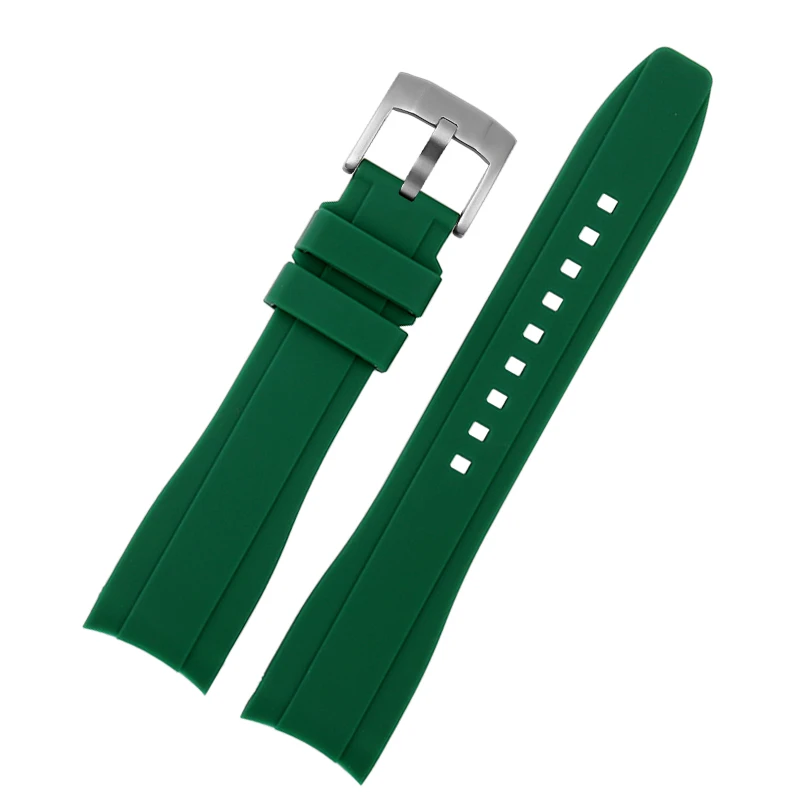 For Rolex Longine Citizen BN0193 tudor curved interface silicone watchband strap 19mm 20mm 22mm 21 Man Soft Bracelet accessories