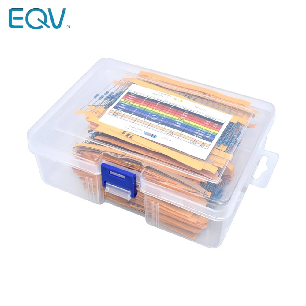 2600pcs/lot 130 Values 1/4W 0.25W 1% Metal Film Resistors Assorted Pack Kit Set Lot Resistors Assortment Kits Fixed resistor