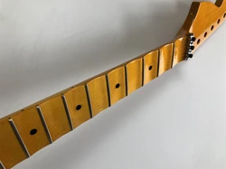 Reverse Big Head Full Scalloped Electric Guitar Neck Part Maple 24Fret Dot Inlay Locking nut Gloss