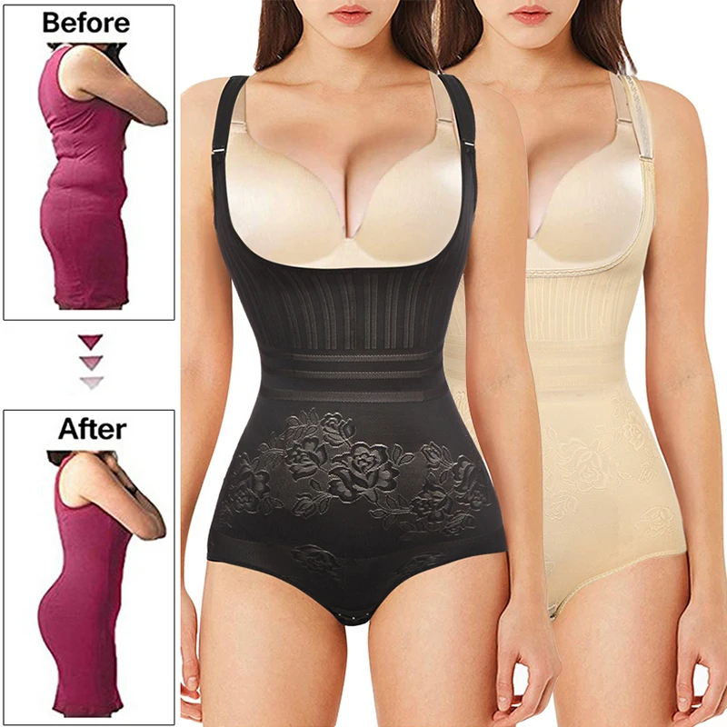 

Women's Full Body Shaper Seamless Open Bust Waist Shaping Body Shaper Firm Tummy Control Shapewear Bodysuit Slimming Underwear