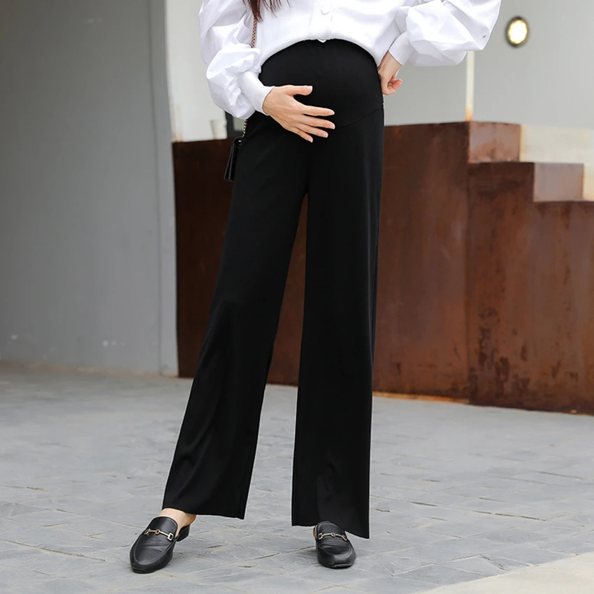 

Pregnant women's belly lift pants outer wear nine-quarter pants spring and autumn loose straight leg fashion wide-leg pants trou