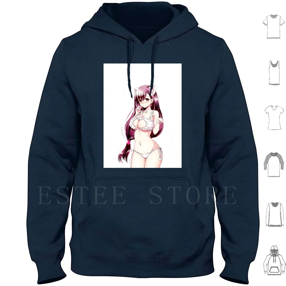 Anime Girl 042 Hoodies Long Sleeve Anime Manga Hentai Ecchi Japan Girls Waifu Sexy Cartoon Fashion Meme Cute Kawaii