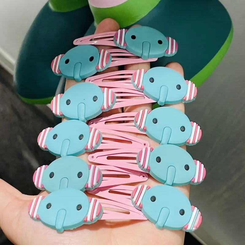 10PCS/Set Girls Cute Cartoon Animals Frog Elephant Hair Clips Kids Lovely Hairpins Headband Barrettes Fashion Hair Accessories