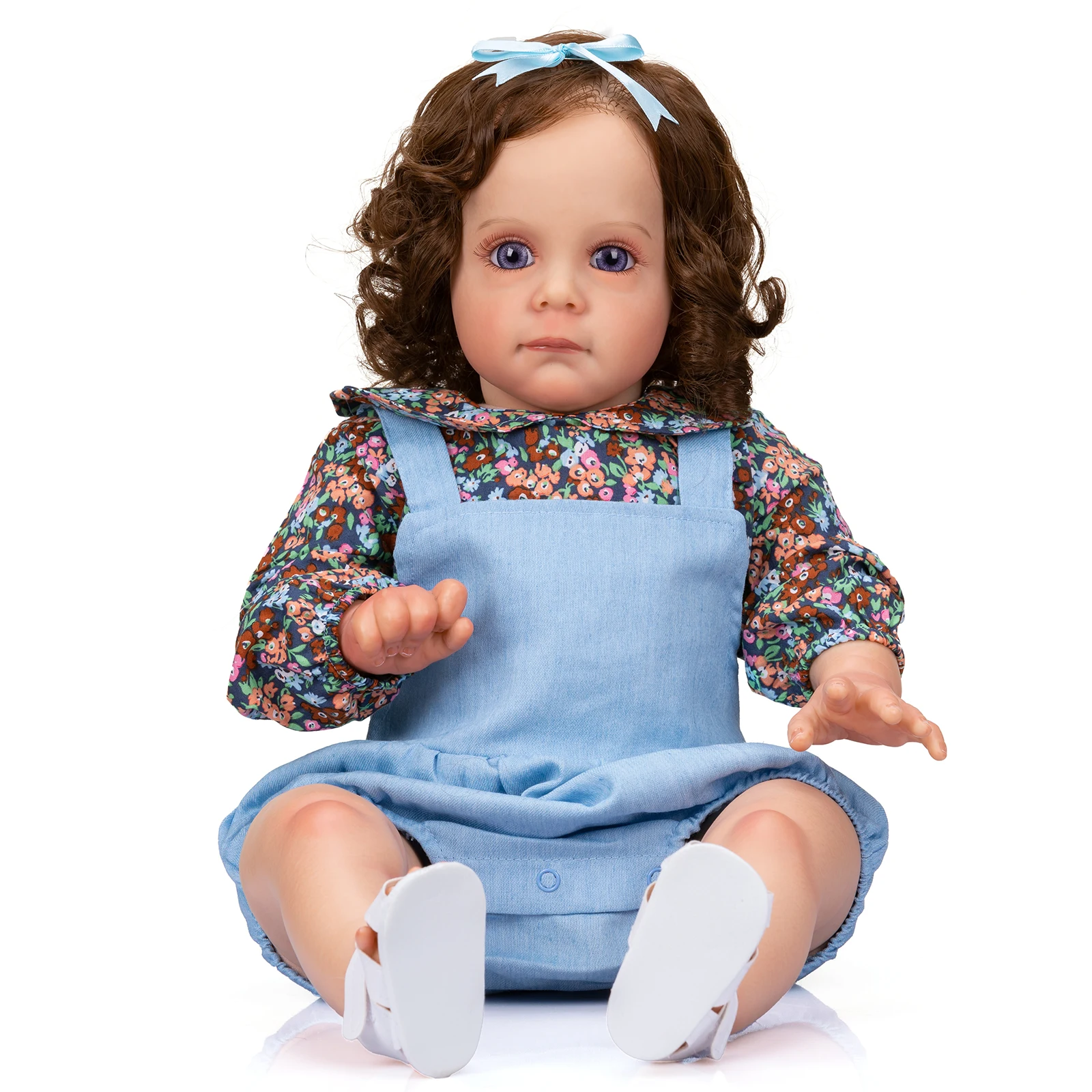 NPK 60CM Maggie Handmade High Quality Reborn Toddler Detailed Lifelike Painting Rooted Long Curly hair Collectible Art Doll