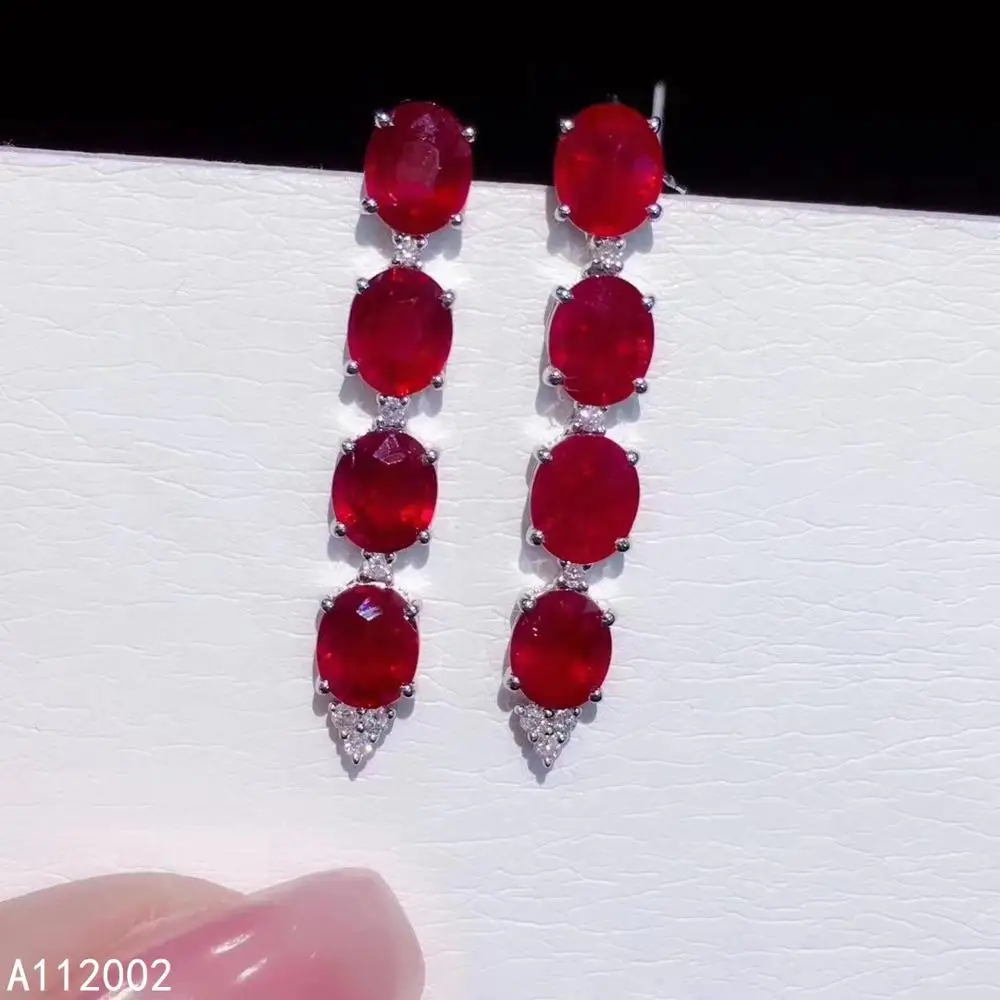 

KJJEAXCMY fine jewelry natural ruby 925 sterling silver women gemstone earrings new Ear Studs support test trendy hot selling