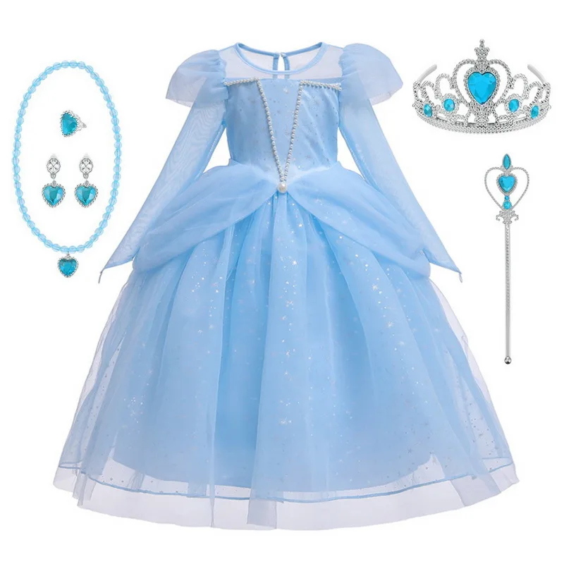 Disfraz de princesa para niña, disfraz de Halloween, Carnaval, vestidos para niña, fiesta de cumpleaños, disfraz de Cosplay de manga larga