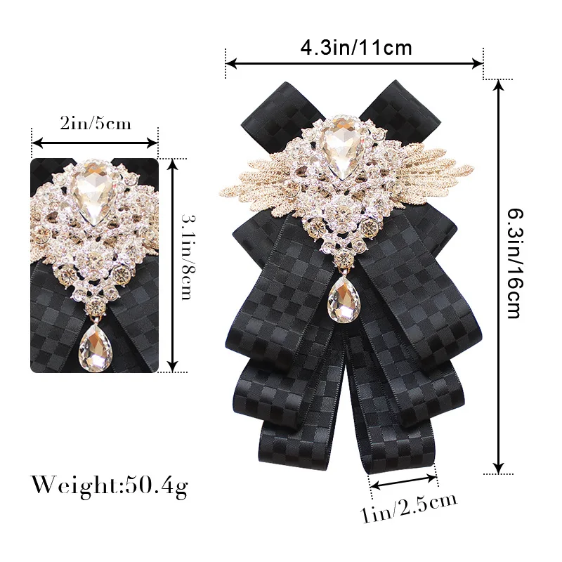 Men\'s Handmade Bow Tie Formal Dress Wedding Banquet Host Evening Crystal Ribbon Tassel Diamond Bowtie For Man Luxury Butterfly