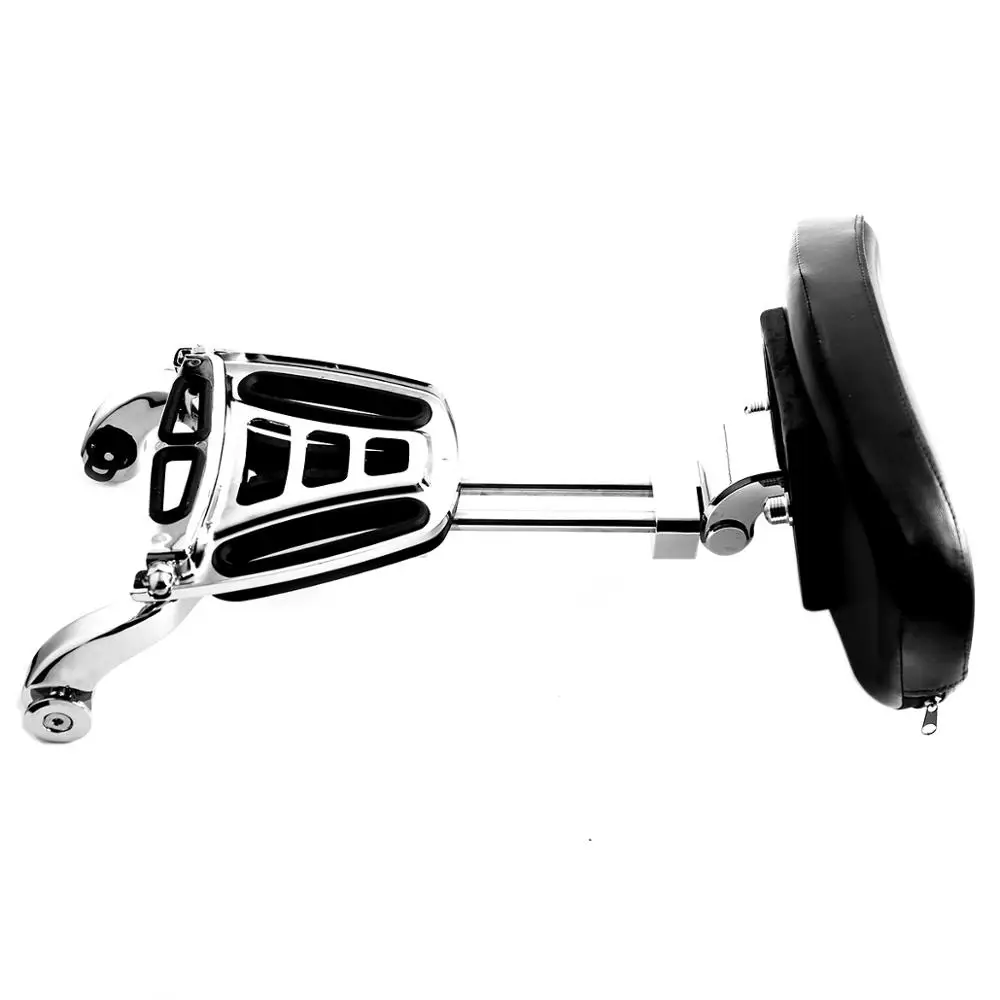 Chrome Multi Purpose Adjustable Driver & Passenger Backrest For Universal Motorcycle