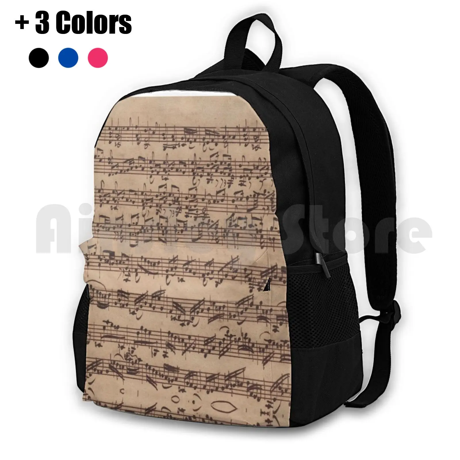 Bach Outdoor Hiking Backpack Waterproof Camping Travel Violin Bach Solo Music Orchestra Viola Cello Baroque Manuscript