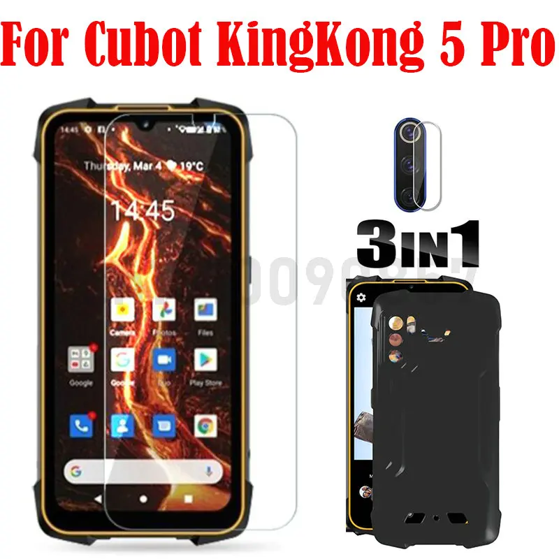 3-in-1 Case + Camera Tempered Glass On Cubot King Kong 5 6 Pro Case 6.09