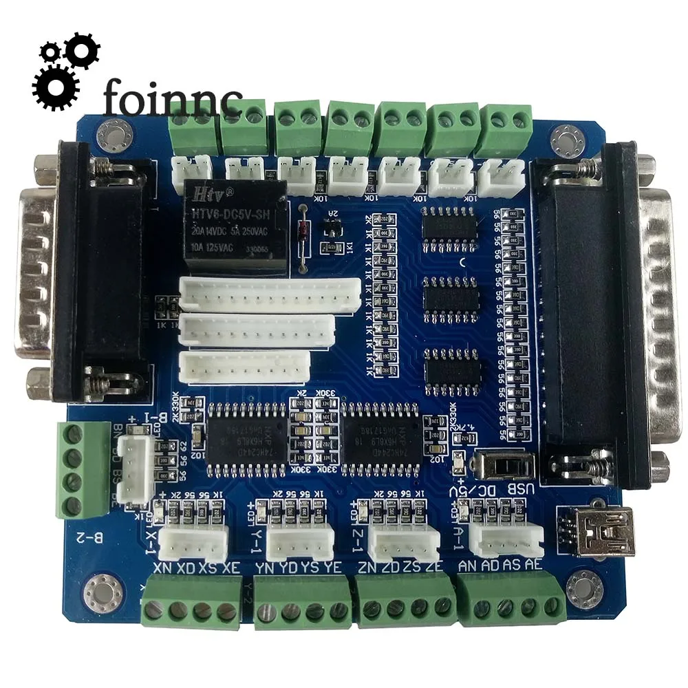 Mach3 5 Axis CNC Breakout Controller Board For Engraving Machine With 5 Axis Interface Board Of Stepper Motor