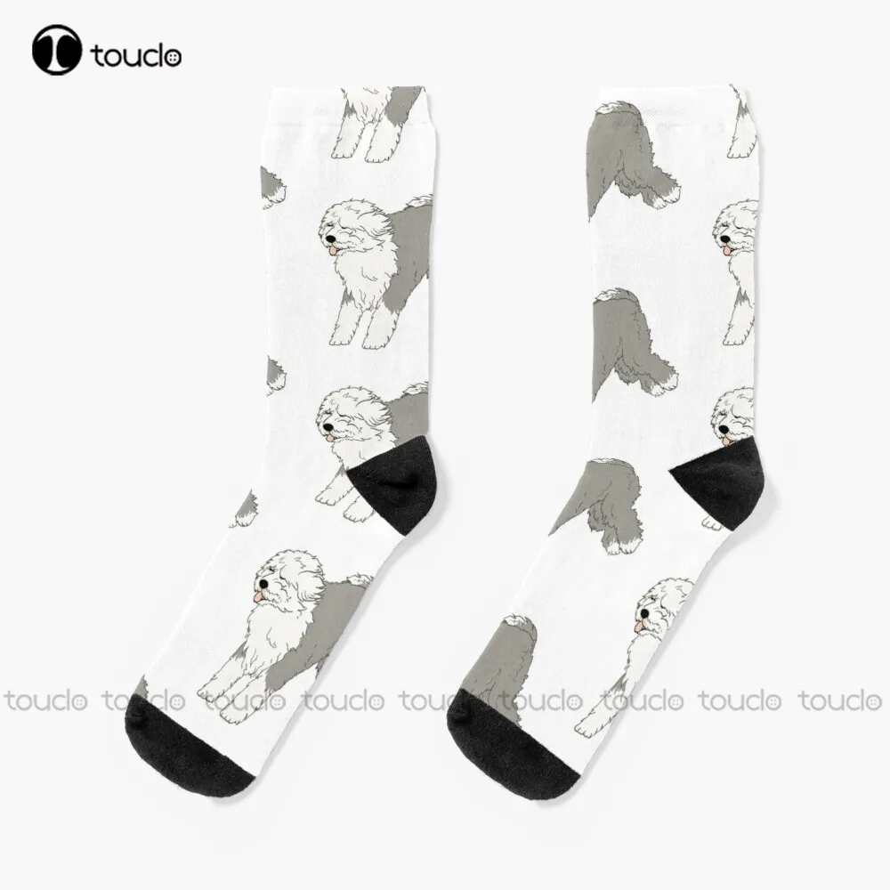 

Old English Sheepdog Socks Mens Colorful Socks Christmas Fashion New Year Gift Unisex Adult Teen Youth Socks 360° Digital Print