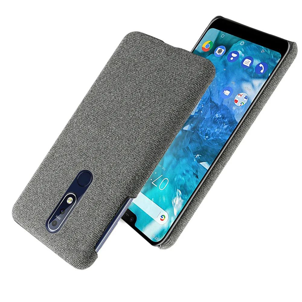 

Cloth Cases For Nokia 7.1 Case Slim Retro Cloth Hard Cover For Nokia 7.1 TA-1100, TA-1097, TA-1085, TA-1095, TA-1096 Coque Funda