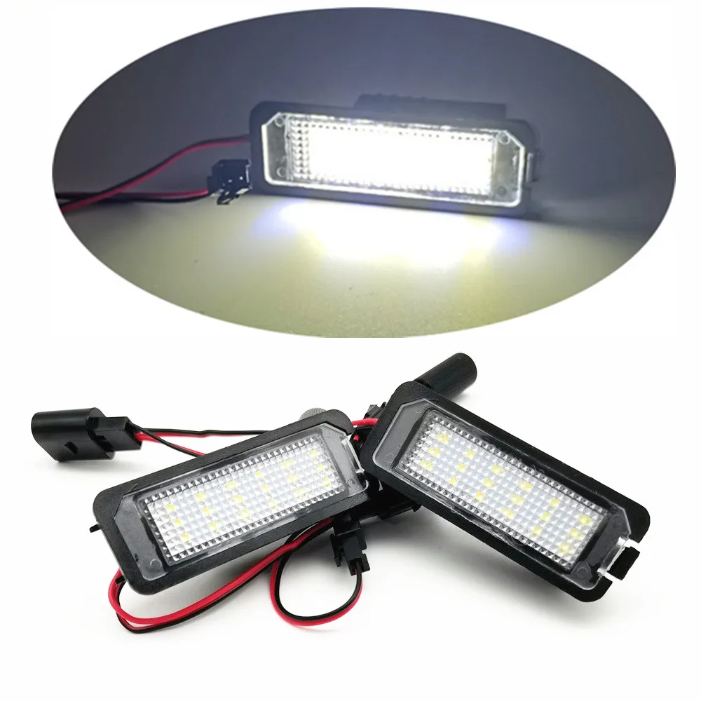 2 Sets 12V 3W LED Rear License Plate Lights For VW Golf MK4 MK5 MK6 MK7 Passat Eos Bettle For Superb Seat Altea XL Ibiza Leon2