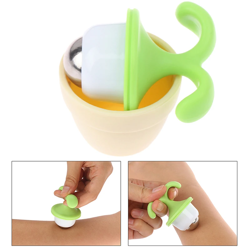 

Handheld Cute Mini Potted Plant Shaped Roller Ball Bead Body Manual Massager Relaxation Neck Foot Face Lift Beauty Tool