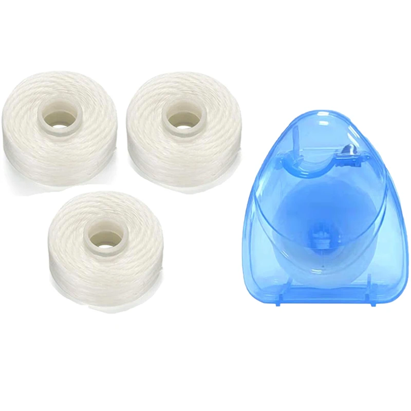 4 Rollen 200 m Zahnseide Spule Zahnstocher Zahnseide Zahnreinigung Mundhygiene Zahnreinigungswachs Minze Zahnseide mit 1 Box