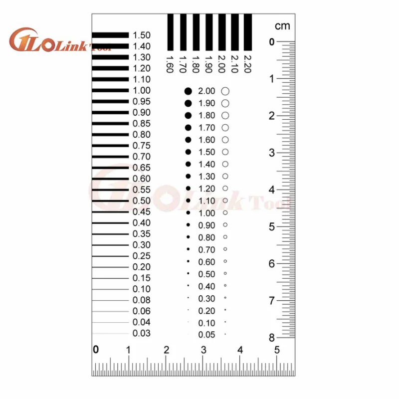 Point Line Gauge Film Soft Ruler Area Stain Comparison Card Highly Transparent PET Ruler for Factory QC Benchmark Test