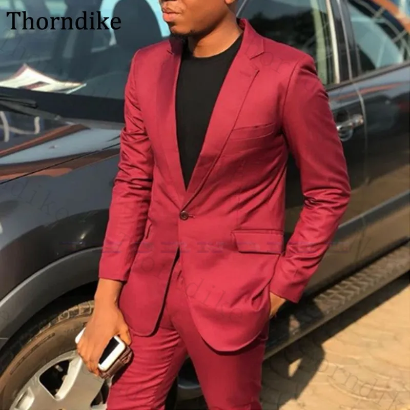 Thorndike Autumn Men Peaked Lapel Suits For Wedding Party Groom Wear Tuxedos Custom Made Casual Male Business Bluzers Sets 2020