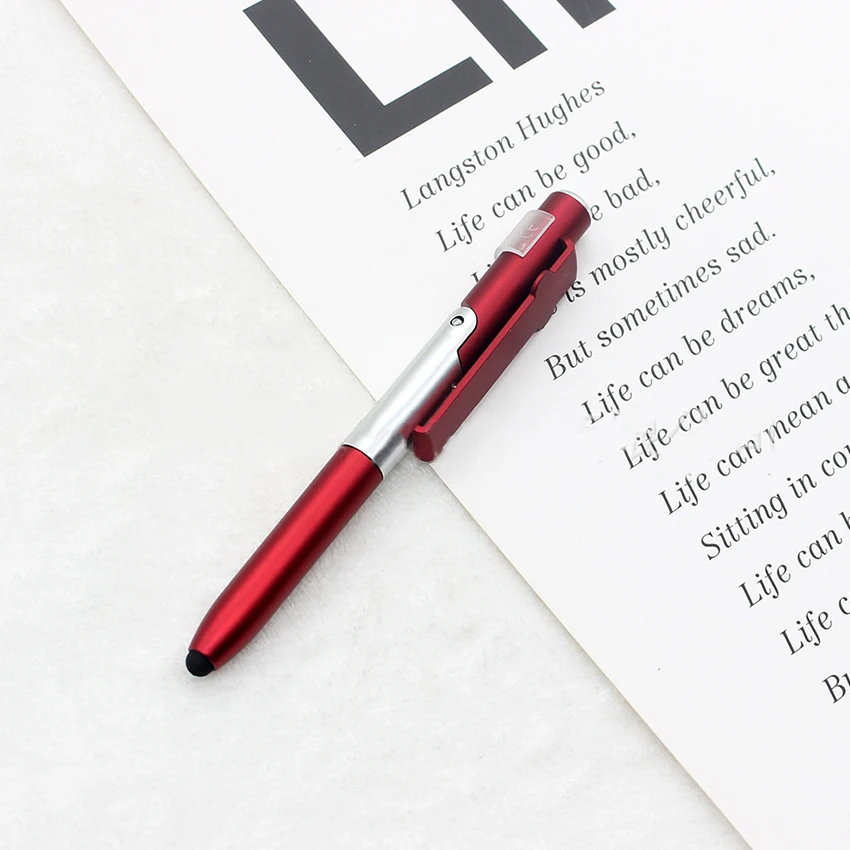 Uniwersalny rysik 4 w 1 składany pojemnościowy rysik uchwyt na telefon długopis LED Light czarny wkład 1,0 mm do tabletów telefony — zdjęcie 5