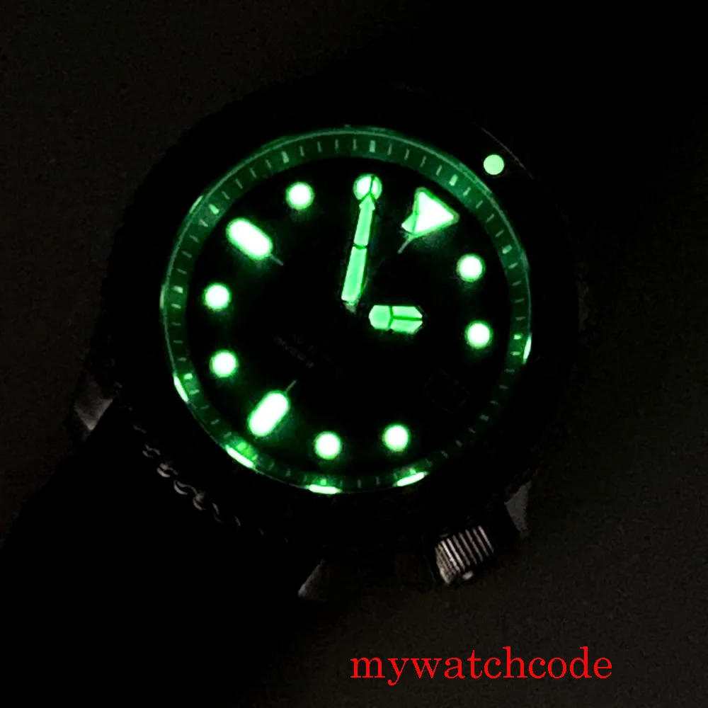 Montre automatique NH35A pour hommes, 41mm, cadran bleu, marques lumineuses, bracelet en caoutchouc, verre saphir, étanche à 200m