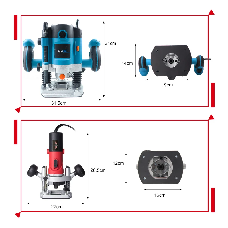 1500W 30000RPM Wood Router Tool Adjustable Router Guide Jig for Perfect Dados & Grooves Electric Woodworking Machines