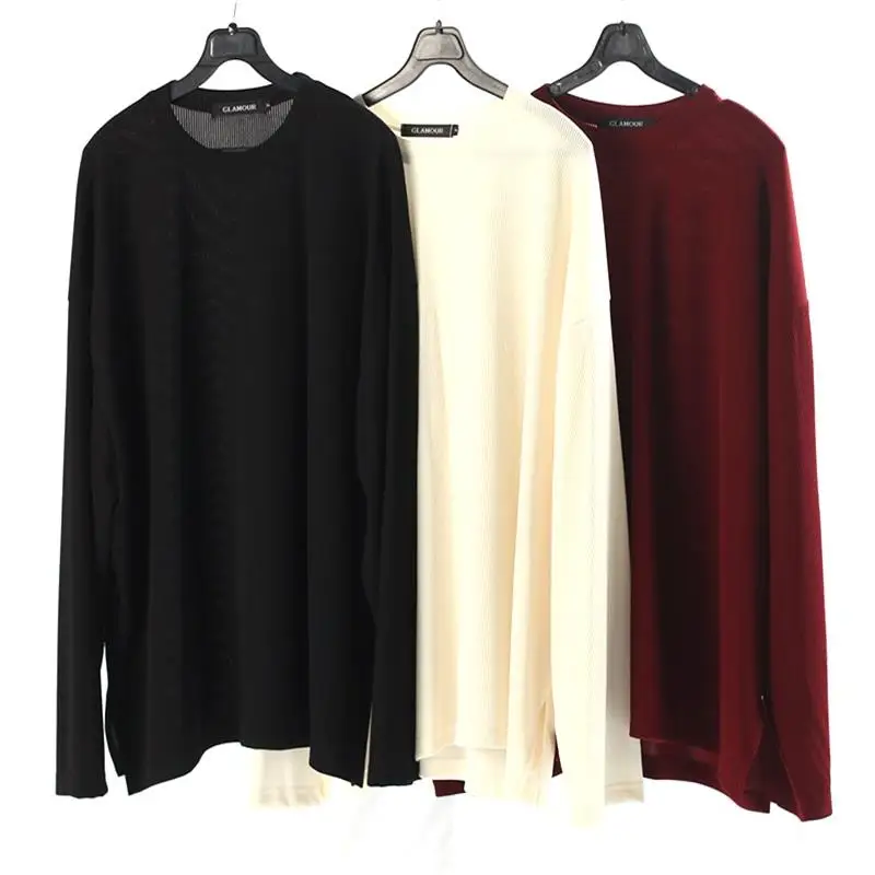 Men's Long-Sleeve T-Shirt Spring And Autumn New Round Collar Basic Pullover Japanese Casual Loose Large Size Jacket