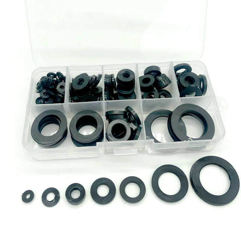 

8 Sizes Black Sealing Insulation Ring Rubber Flat Washer Gasket Assortment Kit M3 M4 M5 M6 M8 M15 M20 Home Improvement