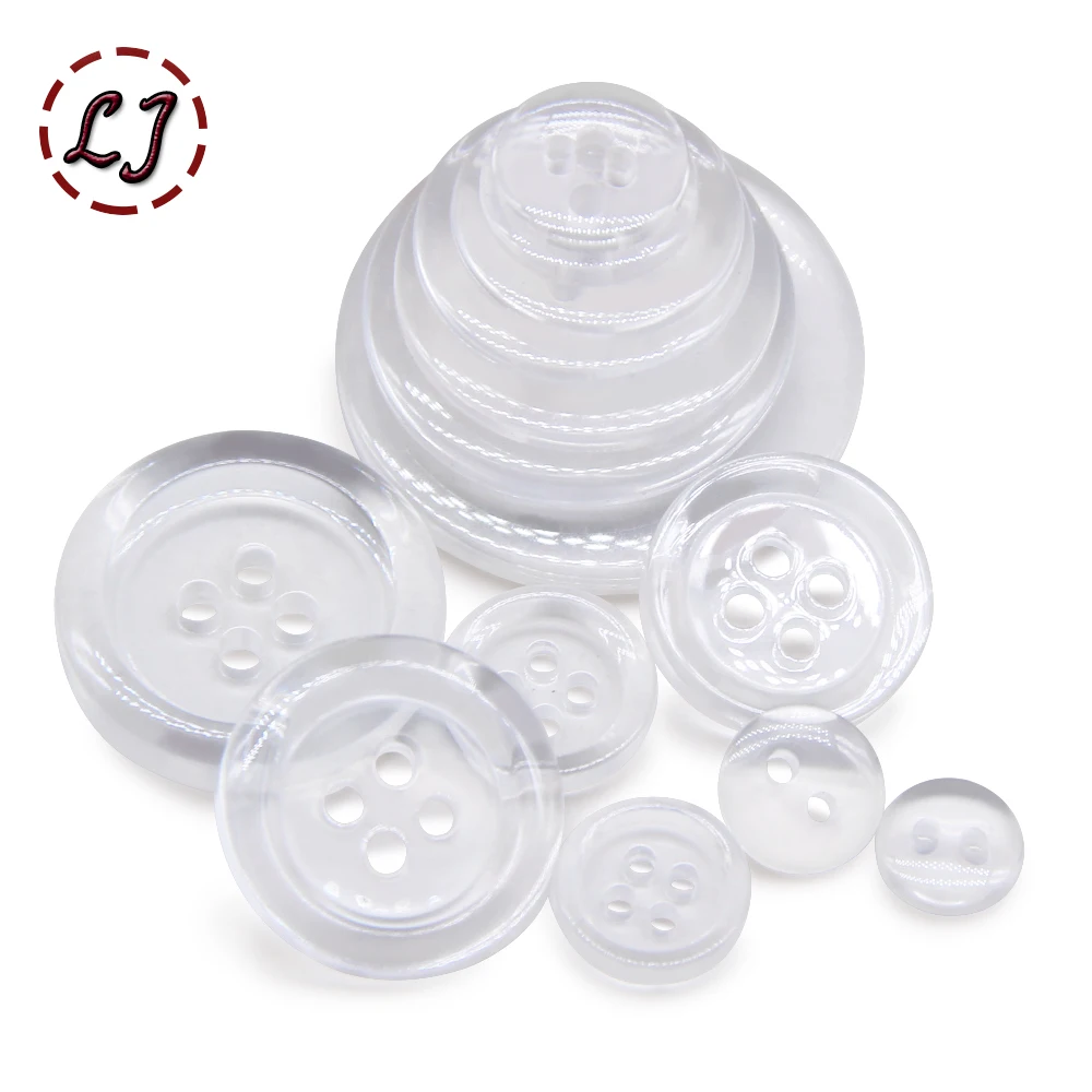 30pcs Sewing Buttons White Black Clear Shirt Decrative Button Crafts small big transparent button For Children Cloth Accessory