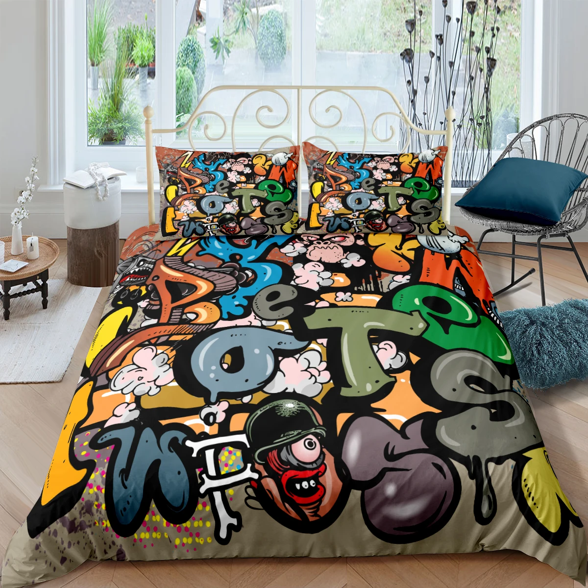 

Grafflti постельное белье 3D пододеяльник комплекты современный одеяло наволочки King Queen Super King предоставление предпочитаемого типа Размеры 160*220 см