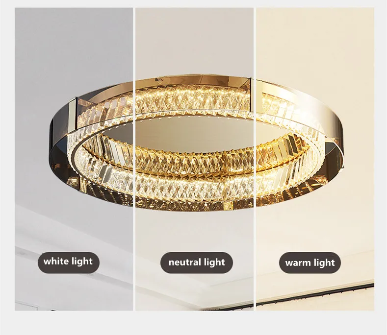 K9 Crystal LED Dimmable Ceiling Lamp Steel Body Mounted