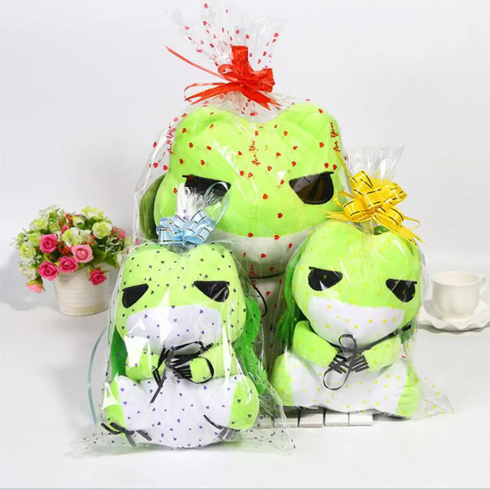 50pcs 18x25cm/20x30cm Transparent Opp Plastic Bag For Dolls Toy Packaging Small Heart Gift Bag Party Candy Fruit Basket Bag