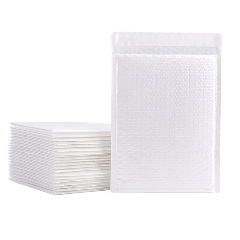 10Pcs White Waterproof Shockproof Gas Foam Self-adhesive Envelope Bag Mailing Gift Books Magazine Clothing Packaging Bubble Bag