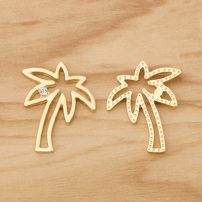 10 Pieces Matte Gold Color Hollow Open Palm Tree Charms Pendants for DIY Earrings Necklace Jewellery Making Accessories 25x22mm