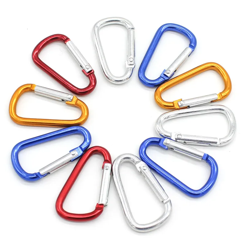 

10/20 pcs 4CM Aluminum D Shape Carabiner Buckle Camping Hook Clip Paracord Buckles