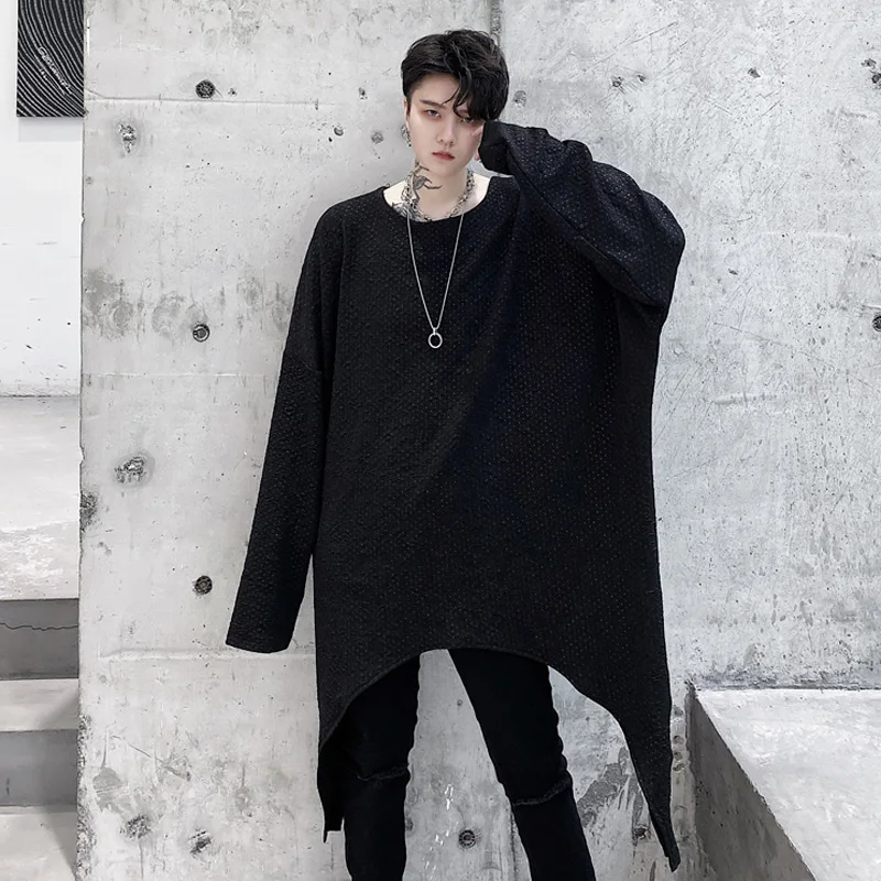 

New fall men's sportswear personalized tailoring men's loose slouchy hoodie teenage boy hip hop outerwear