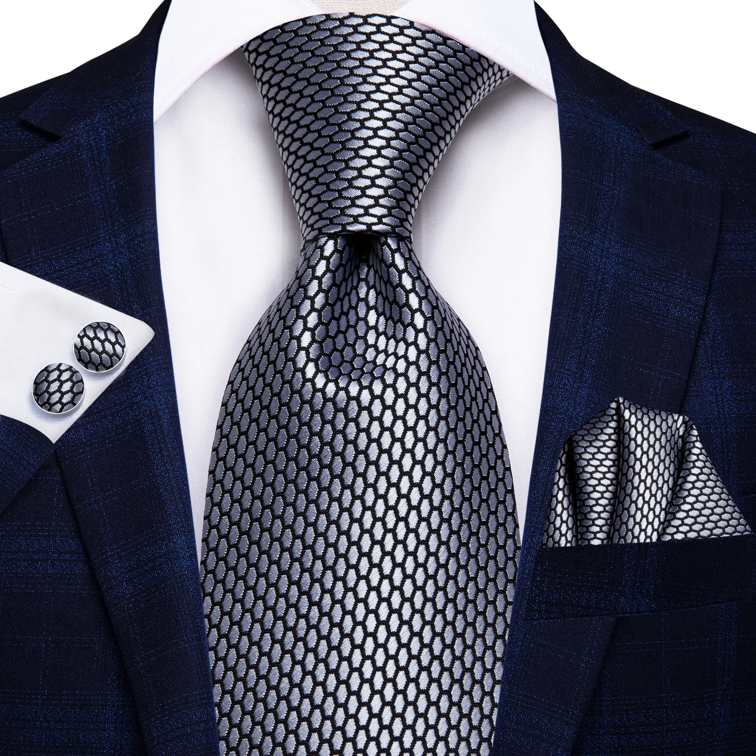 Hi-Tie-Corbata de negocios azul para hombre, corbata de 100% cm de seda sólida, Formal, de lujo, para boda, alta calidad, 8,5