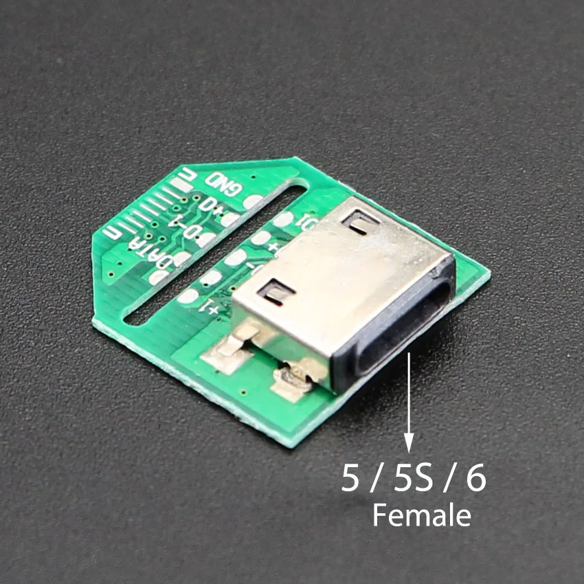 Micro Mini USB C Type-C Female USB 3.0 3.1 Type B Connector Interface to DIP PCB Converter Adapter Test Board For iPhone 5 5S 6