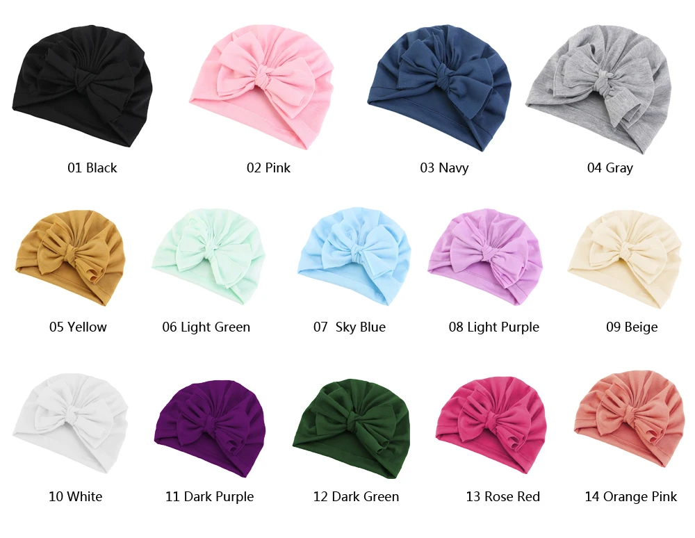 2025 New Designed Cute Kids India Hat Cotton Soft Turban Girls Bow Headwrap Bandanas Bohemian style Kids Muslim Hat Headbands