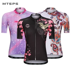 MTSPS Women Cycling Jersey Mtb Bicycle Clothing Ciclismo Short Sleeves Jersey road riding shirt road bike cycling clothing