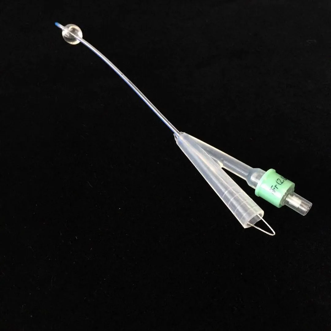 Cat Urethrostomy Catheter 2 Ways Foley Catheter 100% Silicon with Rigid Guide Wire&Plug 6FR 8FR 10cm Urinary Sterile