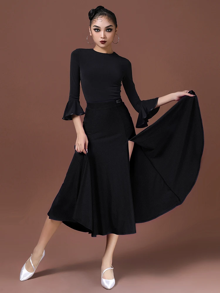 Ballroom Dance National Standard Dance Skirt New Female Waltz Swing Skirt Women Latin Dance Competition Clothes Skirts DN11056
