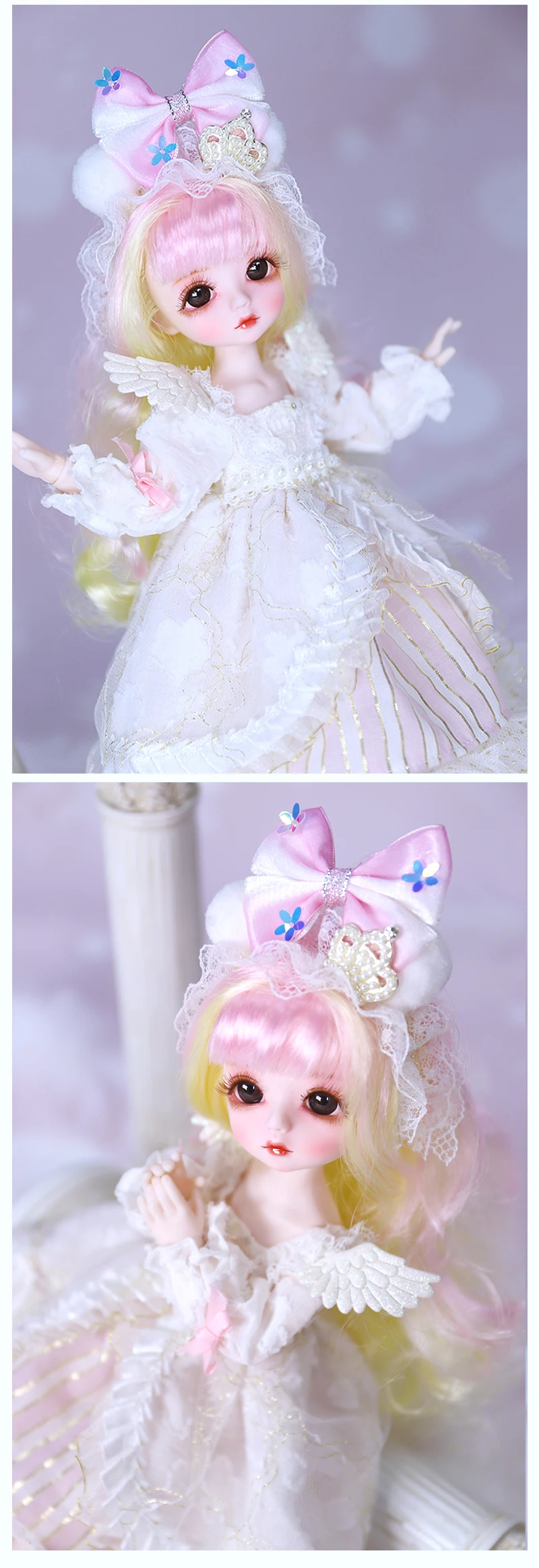 DBS DREAM FAIRY Puppe 1/6 BJD Name von Little Angel, mechanischer Gelenkkörper mit Make-up, inklusive Kopfhaut, Augen, Kleidung für Mädchen SD – Detail 30