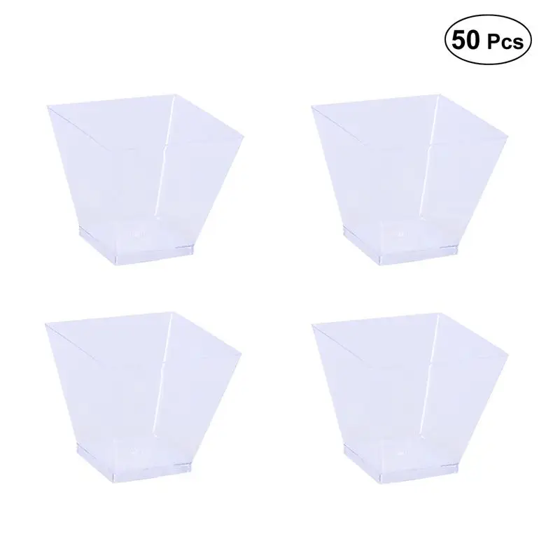 

Cups Dessert Cup Square Plastic For Parfait Appetizer Tazze Mousse Party Charcuterie Mini With Ciotola Per Clear Riutilizzabile